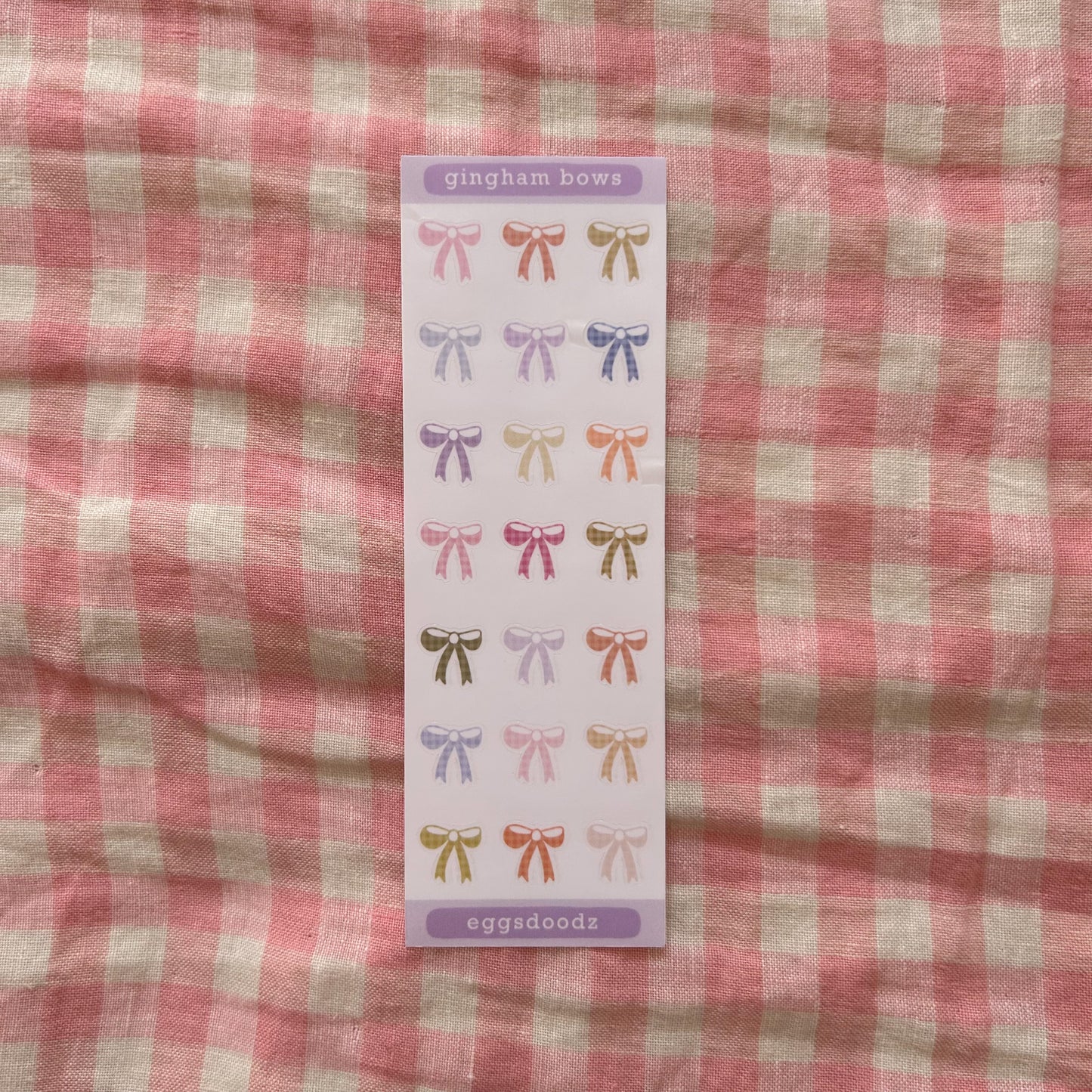 gingham bows mini sticker sheet