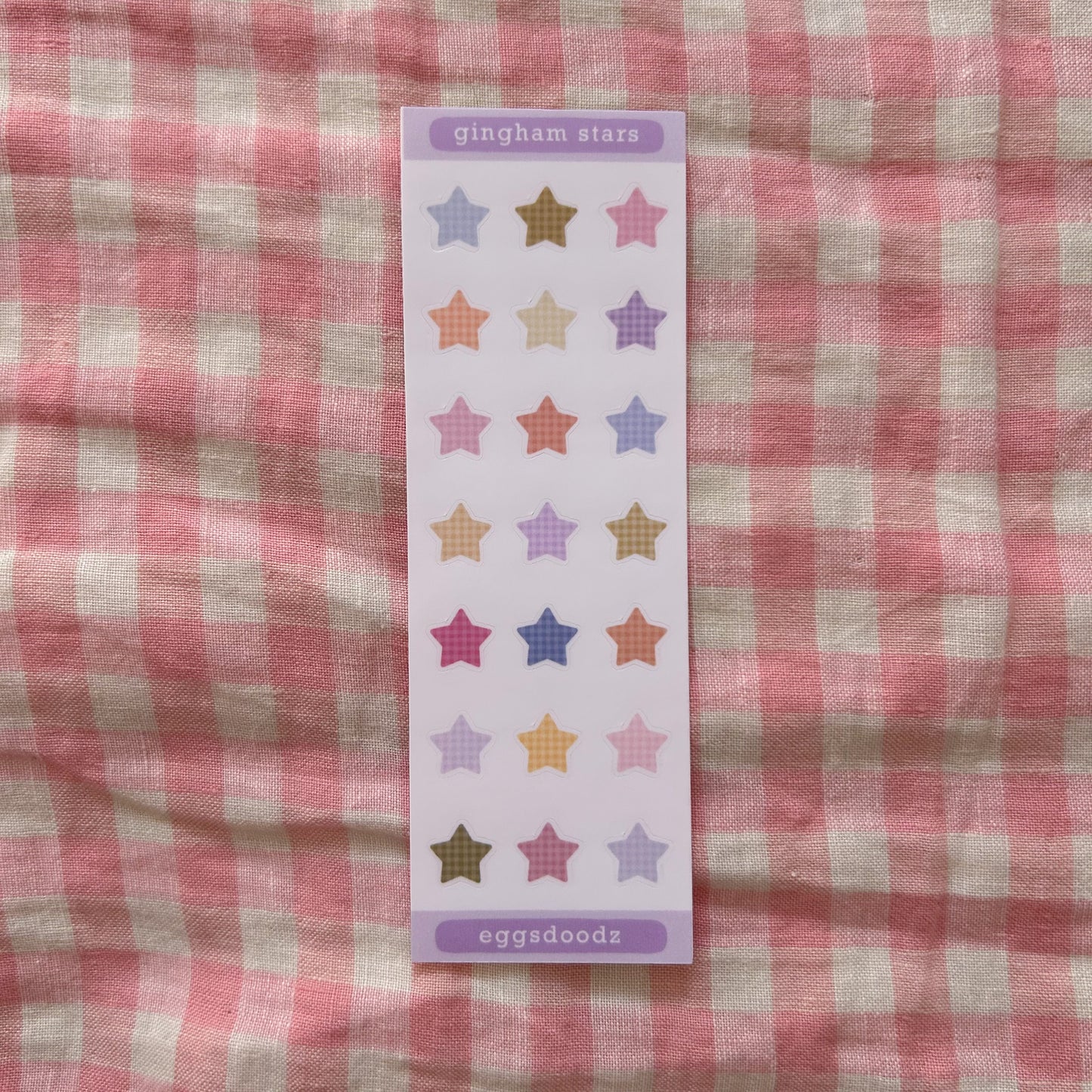gingham stars mini sticker sheet