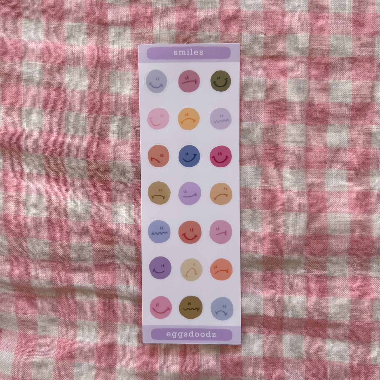 smiles mini sticker sheet