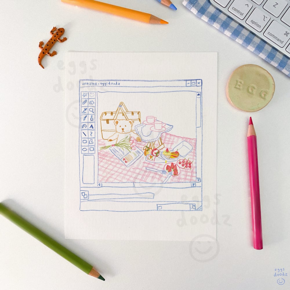 teddy art picnic | print
